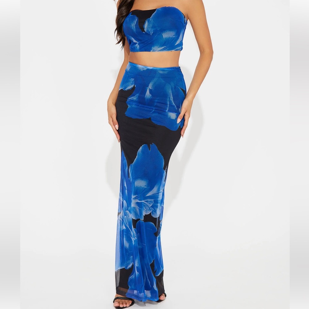 Fashion Nova Mesh Skirt Set